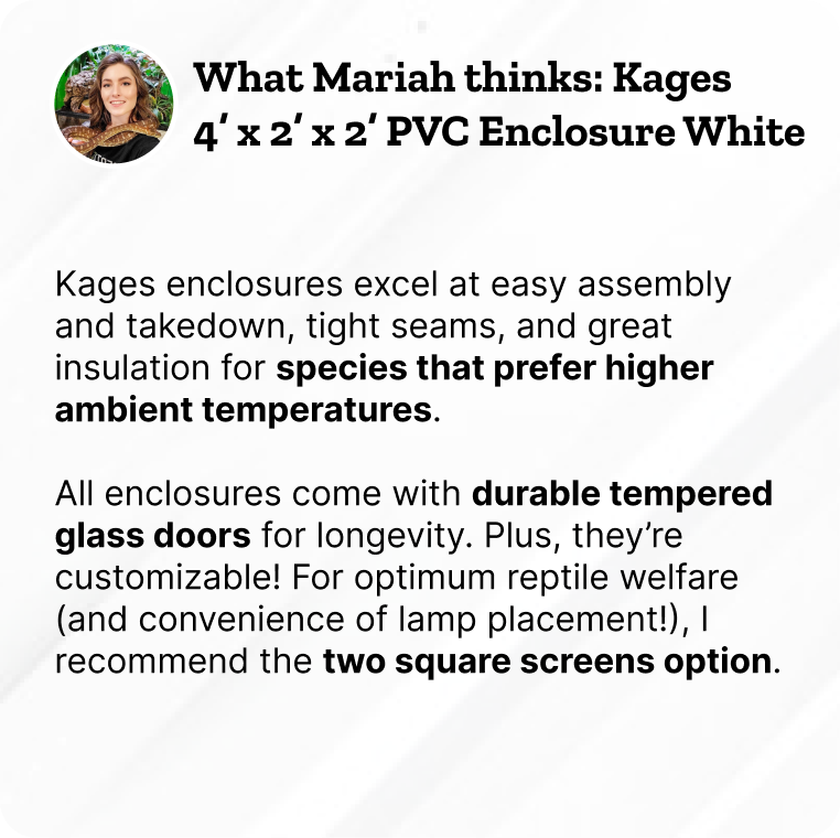 48"x24"x24" / 4'x2'x2' Premium White PVC Reptile Enclosure
