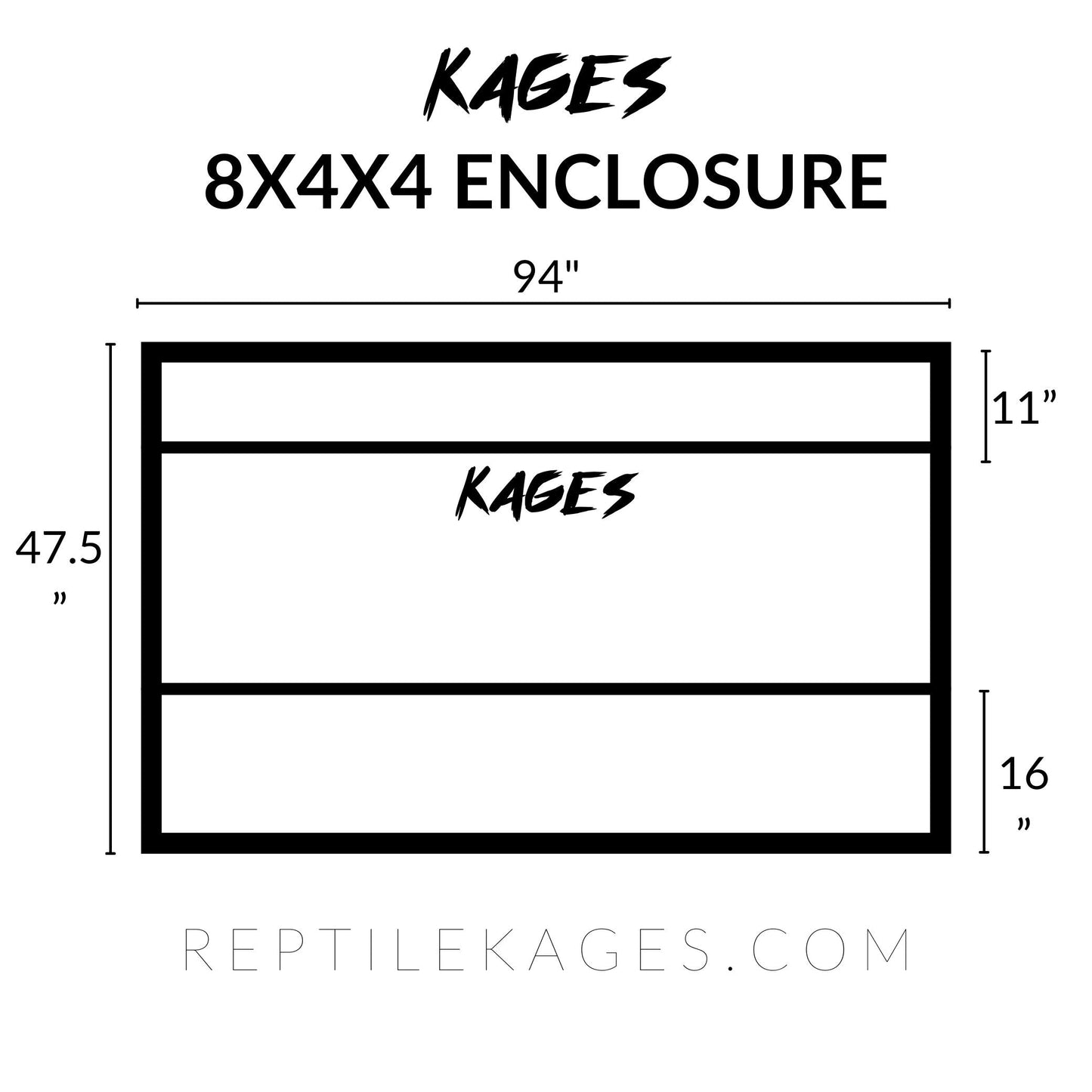 96"x48"x48" / 8'x4'x4' Premium PVC Reptile Enclosure