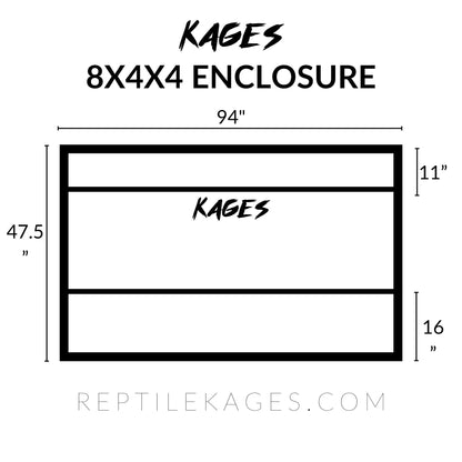 96"x48"x48" / 8'x4'x4' Premium PVC Reptile Enclosure