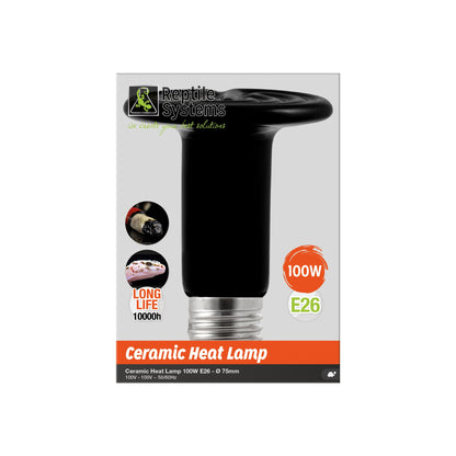 REPTILE SYSTEMS Ceramic Heat Emitter Bulb, Terrarium Heater, No Visible Light, Nighttime Heating for Nocturnal Crepuscular Reptiles