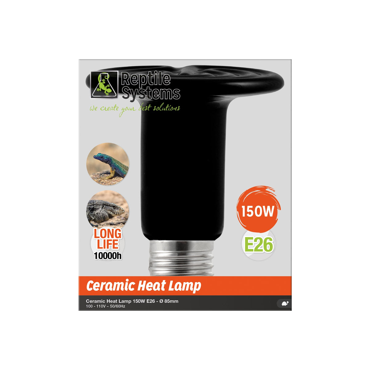 REPTILE SYSTEMS Ceramic Heat Emitter Bulb, Terrarium Heater, No Visible Light, Nighttime Heating for Nocturnal Crepuscular Reptiles