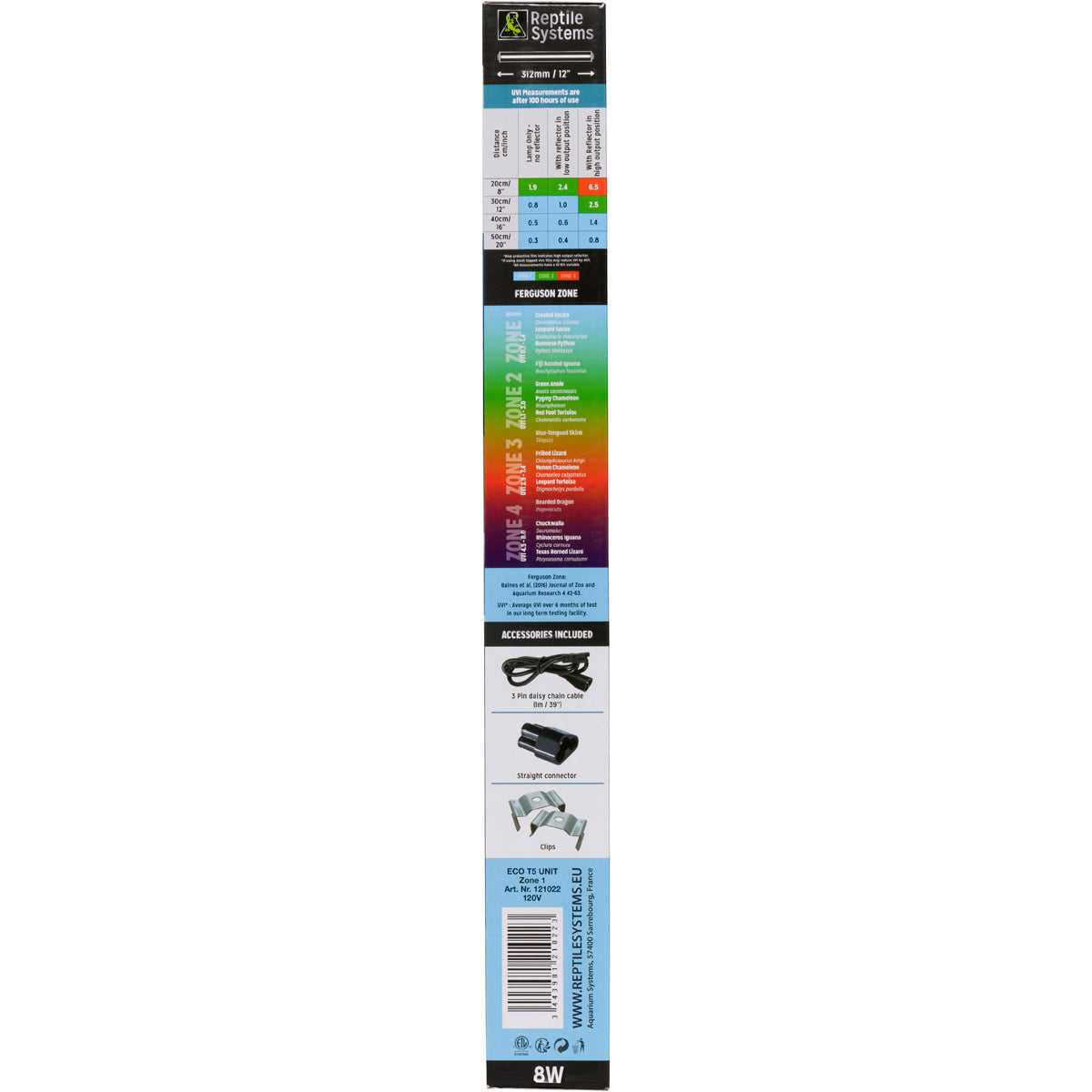 REPTILE SYSTEMS Eco T5 High-Output Linear UVB Lighting Combo Kit, Hood Fixture and T5HO Bulb, Reflector Lamp for Ferguson Zones 1-3