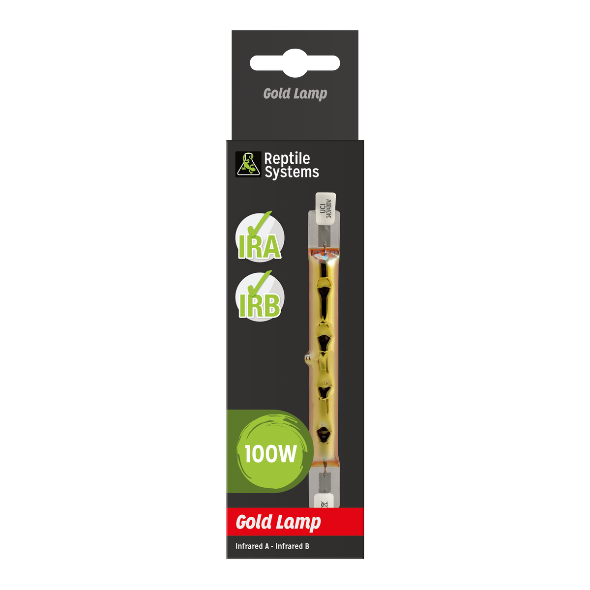 REPTILE SYSTEMS Gold Infrared Reptile Basking Lamp, Heat IRA / IRB Low-Light Output