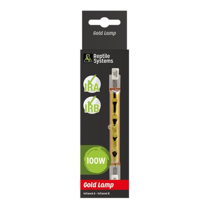 REPTILE SYSTEMS Gold Infrared Reptile Basking Lamp, Heat IRA / IRB Low-Light Output