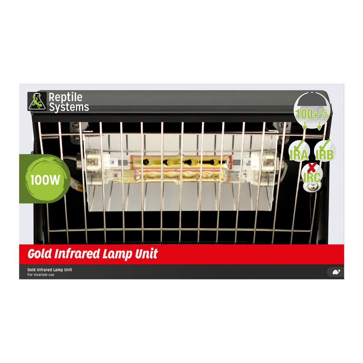 REPTILE SYSTEMS Gold Infrared Reptile Basking Lamp, Heat IRA / IRB Low-Light Output