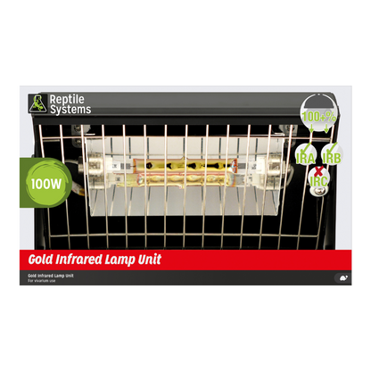 REPTILE SYSTEMS Gold Infrared Reptile Basking Lamp, Heat IRA / IRB Low-Light Output