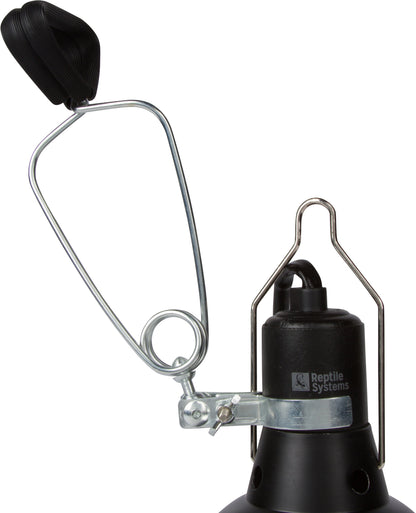 REPTILE SYSTEMS Hanging Clamp Lamp with Ceramic Reflector - BLACK, Reptile Heat Lamp Holder