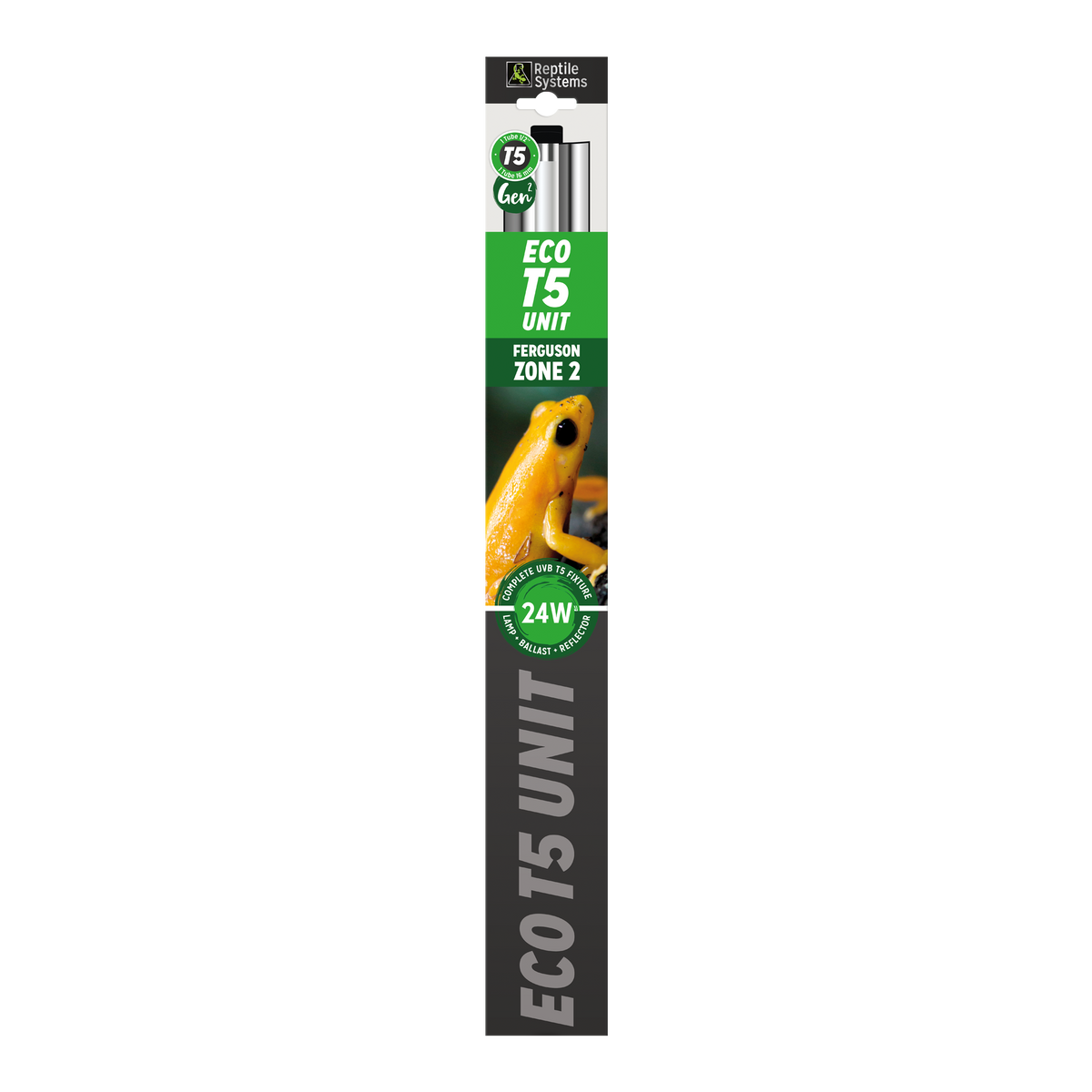 REPTILE SYSTEMS Eco T5 High-Output Linear UVB Lighting Combo Kit, Hood Fixture and T5HO Bulb, Reflector Lamp for Ferguson Zones 1-3